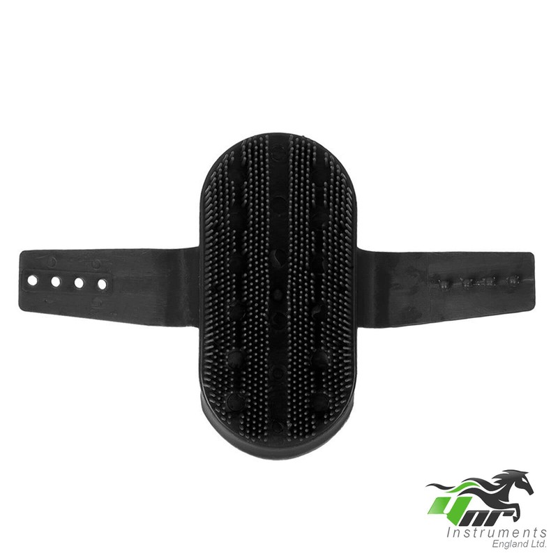 Black Plastic Curry Comb with Adjustable Strap Horse Grooming