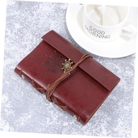 Operitacx Retro Pirate Anchor Pu Cover Loose-leaf Notebook Vintage Travel Diary Journal