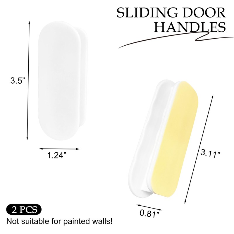 BlingKingdom 2 PCS Self-Adhesive Push-Pull Handles No-Drilling Cupboard Pulls Plastic