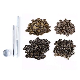 Trimming Shop 15mm Bronze Tone Large Heavy Duty Snap Fasteners with Fixing and Hole Tool for Leathercraft Brown