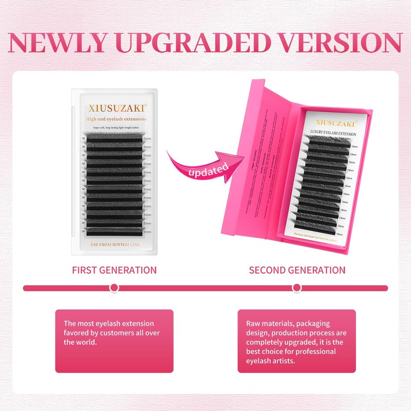 XIUSUZAKI 6D W Shape Eyelash Extension 0.07 D Curl Volume