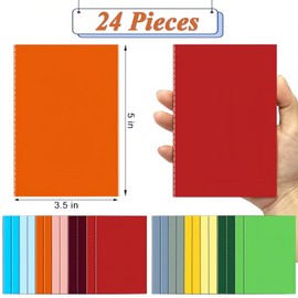 DWIYITTN Pack of 24 Pocket Notebooks, 9 x 13 cm, Handy Mini Notebook, Lined, 36 Pages, Blank Coloured Mini Notebook, Bulk for Party Bags, Small Project Writing that Takes Sketches