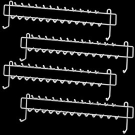 Gisafai 4 Pcs Tie Rack with Rubber Tips Wall Mount Belt Rack for Closet Hanging Tie and Belt Rack Organizer Tie Racks for Men Closet with Mounting Screws for Holding Belts Ties Scarves Handbags