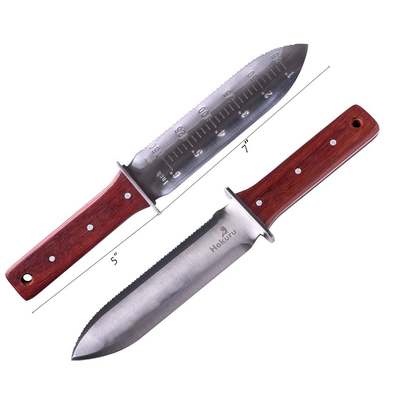 Hori Hori Knife - Landscaping, Digging, Weeding, Cutting, Planting Gardening