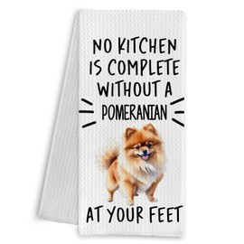 Qpenm Pomeranian Gifts Kitchen Towels, Pomeranian Gifts for Women Dish Tea Towels, Dog Mom Gifts Hand Towels for Kitchen Decor, Dog Lover Gifts, 16x24 Inch