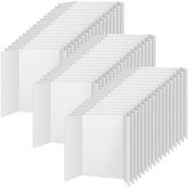 Ctosree 50 Pcs Trifold Poster Board 14 x 22 Inch Fold Presentation Boards Display Board Science Project Board for School Workshop Business Projects Exhibition Supplies, White