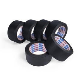 Adhes Black Masking Tape, 6 Rolls x 2'' x 55yds, Multi-Surface Painter's Tape for Clean Lines, Residue-Free Removal, Indoor and Outdoor Use