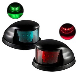 Sebnux LED Boat Navigation Light Red and Green LED Marine Navigation Light Boat Bow Light for Pontoon and Small Boat (Black)