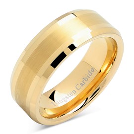 8mm Men's Tungsten Carbide Ring Wedding Band 14k Gold Plated Jewelry Bridal Size 8-16 (15)