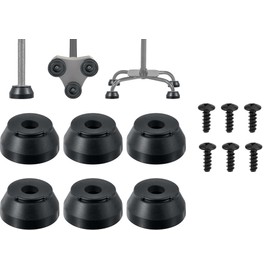 Songholee 6 Puntas de bastón, Puntas de bastón Antideslizantes pies de Repuesto de Goma Negra pies de bastón con Tornillos de Metal para muletas y Accesorios de bastón, (6)