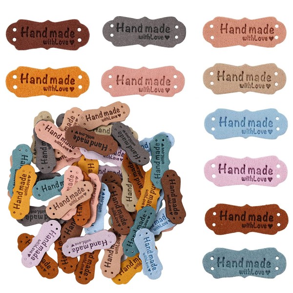 Pack of 50 Handmade Label Handmade Leather Labels for Sewing