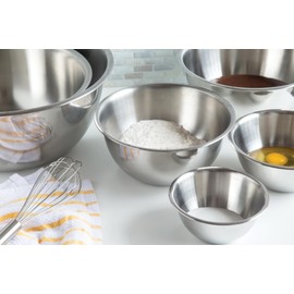 Fox Run 6-Piece Nesting Stainless Steel Polished Mirror Finish Mixing Bowls Set, 0.5, 1.25, 2.75, 4.25, 6.25 and 10.75 Quart