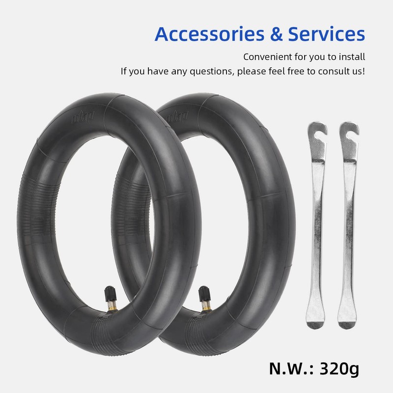 ulip (2-Pack) 60/70-6.5 Inner Tube Replacement Straight Vavle 10 Inch