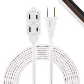 GE GE 51954 3-Outlet Extension Cord 12 Ft Power Strip 2 Prong White