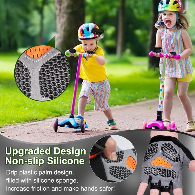 CubePlug Kids Boy Girl Cycling Climing Half Finger Gloves GEL