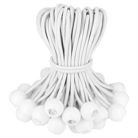 BYZANDQI Bungee Bands with Ball, Pack of 12, Tent Rubbers with Ball 15 cm, Tarpaulin Tensioner, Rubber Tensioner, Expander Loops, Rubber Loops for Tarpaulins, Tents, Banners, Net, Gazebos