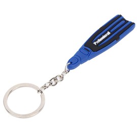 PVC Diving Theme Key Ring with Key Chain Mini Unique Flipper Shape Key Ring Fin Keyring Gift (Blue)