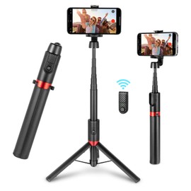 SmallRig ST20 Portable Selfie Stick Tripod with Bluetooth Remote Extendable Travel Lightweight Tripod Stand for Selfie, Live Streaming, Video Conference, Compatible with All Phones - 3375