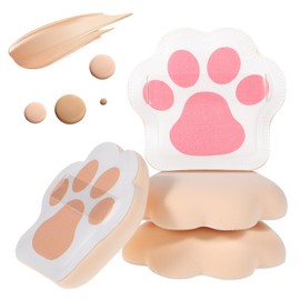 4 PCS Cute Powder Puff, Cat Paw Makeup Powder Puff, Soft Sponge Foundation Puff, Cat Paw Shape Beauty Makeup Sponge, Face Powder Puffs for Women Makeup and Setting
