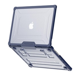 TECHGEAR Case Compatible MacBook Pro 16 inch 2024-2021 Protective Snap-On Tough Hard Shell Cover with Kick Stand for M4 / M3 / M2 / M1 / inc Pro & Max Chip Touch ID, Clear Shockproof Case, Blue