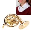 Gold Miniature French Horn Shaped Lapel Brooch Pin Brass Mini