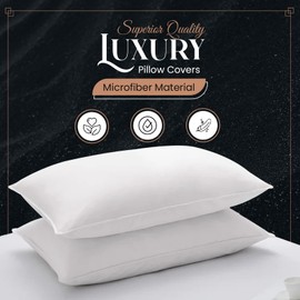Sunshine Comforts Pillow Cases 4 pack -Microfiber luxury Pillow Cases/Pillow Protectors, Hotel Quality Fabric & Wrinkle free pillowcase 4 pack (Standard Size 75x50 cm, Black)