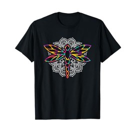 Colorful Dragonfly Mandala Entomologist Ladybugs Bee Bug Ant T-Shirt