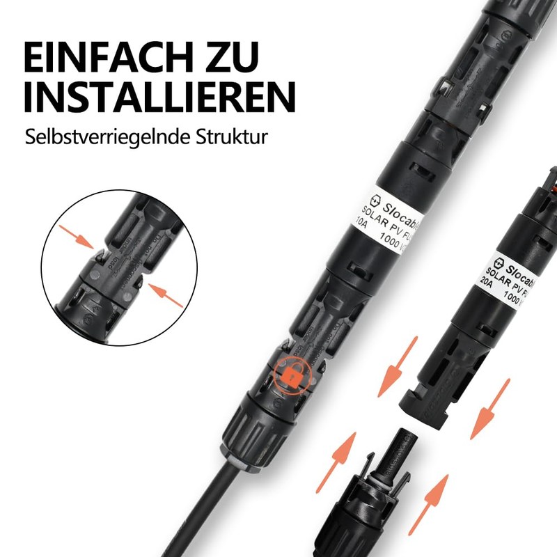 Slocable Solar Fuse Holder Connection, 10 A IP68 Waterproof 1000