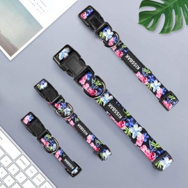 KISSBAK Dog Collar for Small Dogs - Special Design Cute Girl Dog Pet Collar Soft Adjustable Fancy Floral Girl Puppy Dog Collars (XS, Floral Pink)