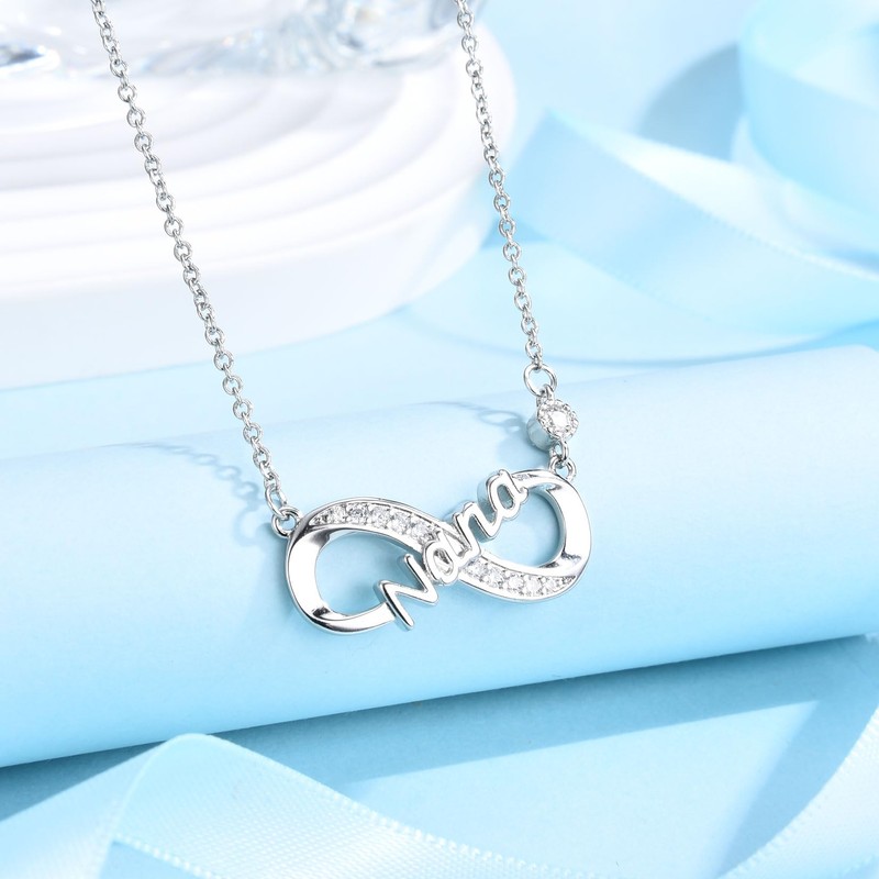 EPIRORA Nana Gifts from Granddaughter Grandson, Silver Infinity Pendant Necklace