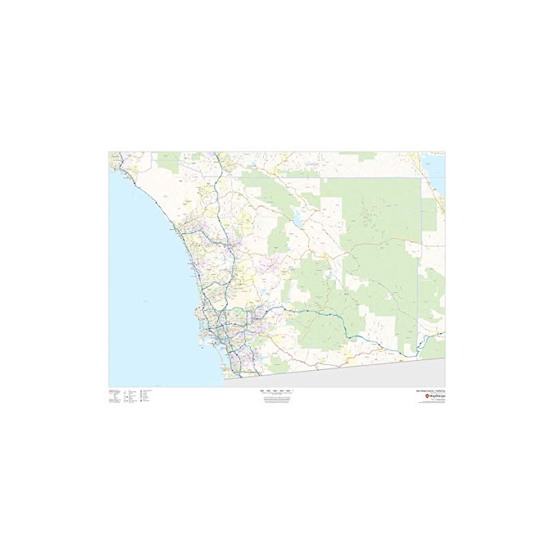 San Diego County, California - 48" x 36" Laminated Wall