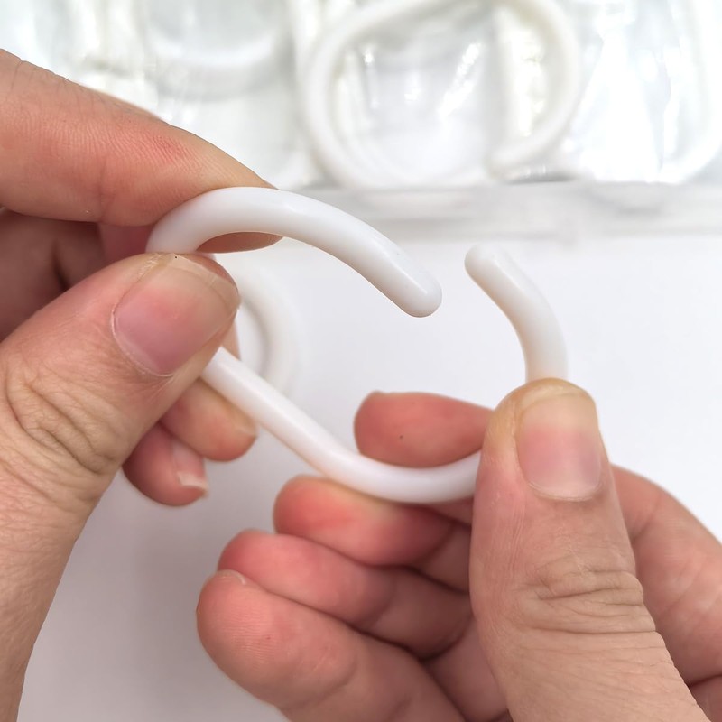 36Pcs Plastic Shower Curtain Rings White Shower Curtain Hooks for