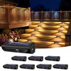 Solar Deck Lights Outdoor 8 Pack, Fence Lights Solar Powered with 3 LED Waterproof IP44 Step Light for Deck, Stair, Wall, Yard, Balcony, Garden, Patio, Railing Pool, Warm White