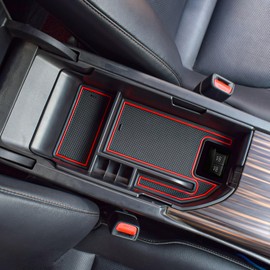 TACORBO Center Console Organizer Compatible with Toyota Camry XLE/XSE 2018-2024 and Camry LE/SE 2020-2024 Accessories, Camry Hybrid Armrest Insert Tray, (not for 9th 2024 2025 Camry), Red Trim