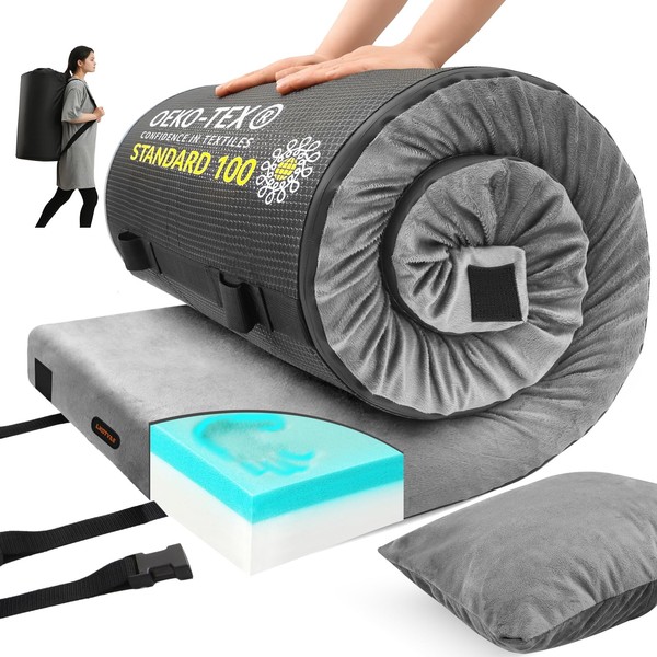 Lxotvae Memory Foam Camping Mattress, Waterproof Cot Mattress, Protable Sleeping