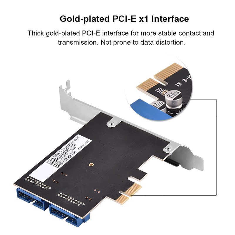 Jectse PCIE PCIExpress to Internal 2 Port 19 Pin Header