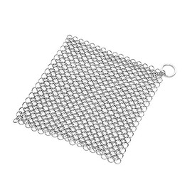 Stainless Steel Chainmail for Cast Iron Skillets, Pans, Woks, and Kitchen Cookware -, Rust-, Multi-Purpose Cleaning Tool