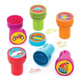 Baker Ross AW720 Transport Self-Inking Stampers (Pack of 10),Assorted