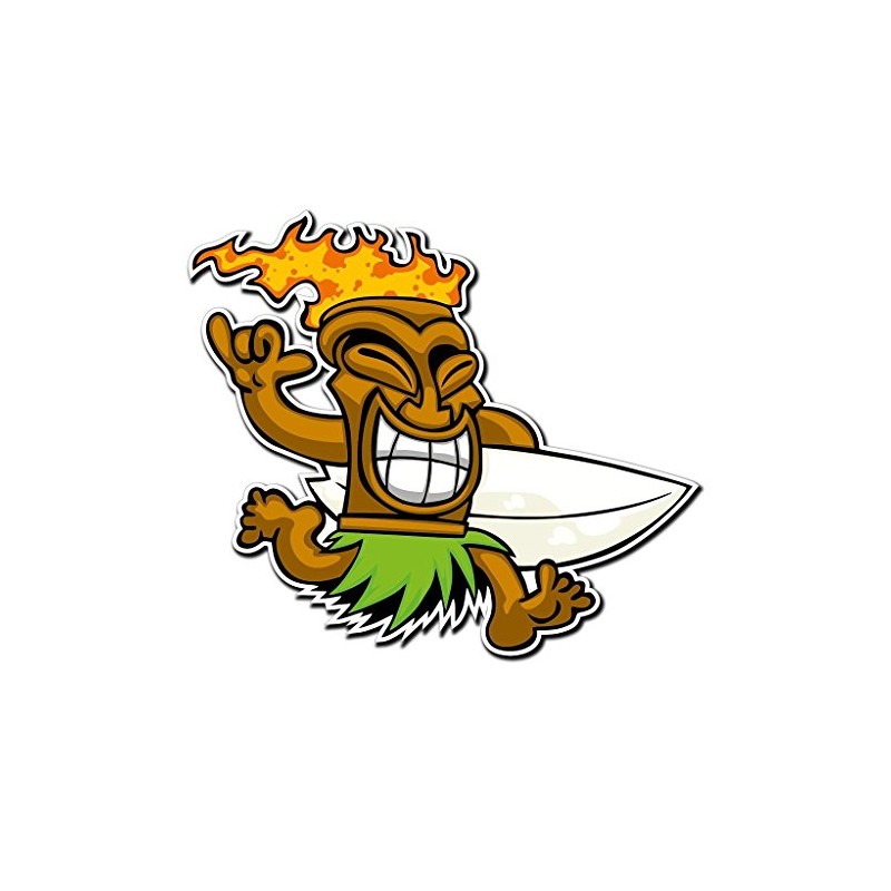 2 x 10cm/100mm Tiki Surf Hawaii Aloha Window Cling Sticker