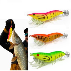 SYGELER Pre-Rigged Fishing Jigs，Fishing Lures Shrimps baits Pre-Rigged Fish Jigs for Crappie Trout Walleye Saltwaterr Freshwater