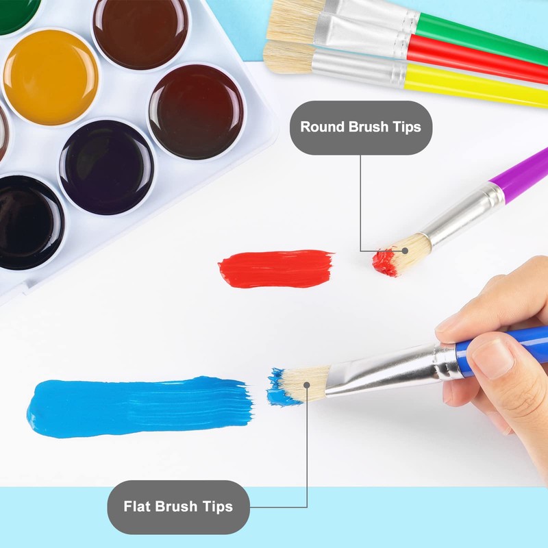 Paint Brushes for Kids, 16 Pcs Toddler Chubby Paint Brushes