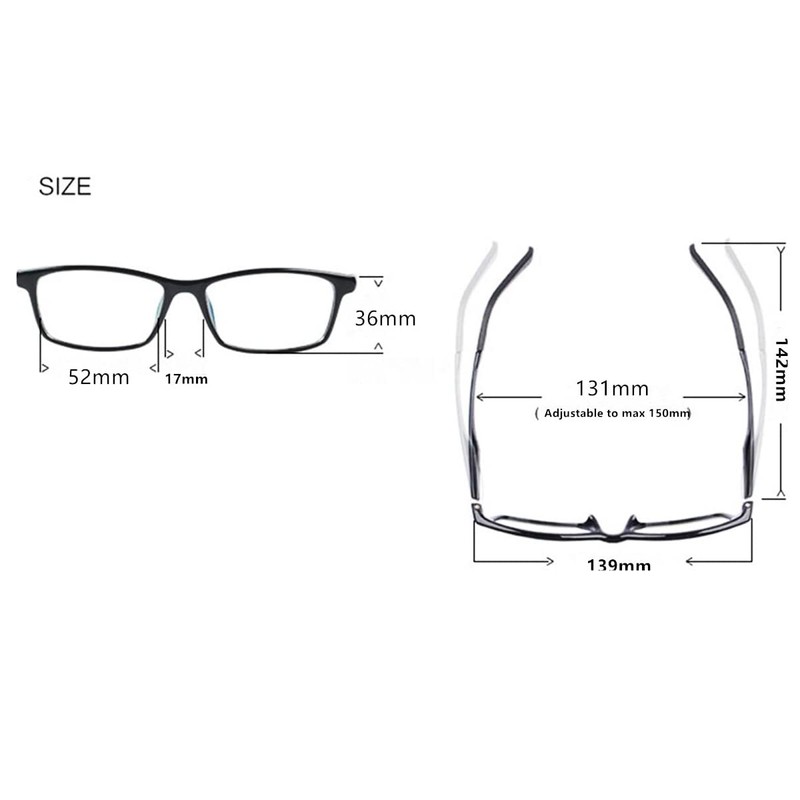 Fullwosing Brille Kurzsichtigkeit Myopia Brille Mit Dioptrien -0.50 bis -6.00