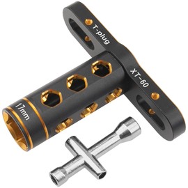 Vgoohobby RC Car Tool 17mm Hex Adapter Wheel Wrench w/ 4mm 5mm 5.5mm 7mm Hex Socket Wrench Compatible with Traxxas Axial Arrma HSP Redcat Tamiya ECX HPI 1/8 1/10 1/12 Car Truck (Golden)