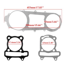2-Pack 57.4mm/2.25" Complete Long Case Engine Gasket Set for 150cc Chinese GY6 4-Stroke 152QMI 157QMJ Engine Scooter Moped ATV Go Kart