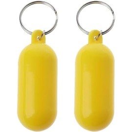 2Pairs Yellow Floating Keychain Pills-Shape Float Key Rings for Boat Sailings Kayak Surfing Water Sports Floating Key Chain Sports Fan Key Chains Car Keychains Car Accessories Sports Souvenirs