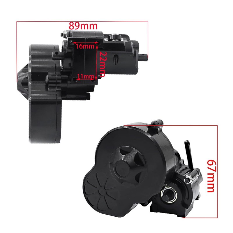 Metal Complete Transmission Cutoff Gearbox with Dig Gear for 1:10