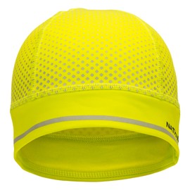 HyperNight Reflective Pony Tail Beanie Hi Vis Yellow/Geo Print OSFM