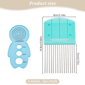 WEBEEDY 2 x Paper Quilling Tool Includes Blue Quilling Paper Comb and Various Sizes Curling Trainer Origami Carding Art Craft Tool Paper Quilling Accessories DIY Weaving Craft Supplies