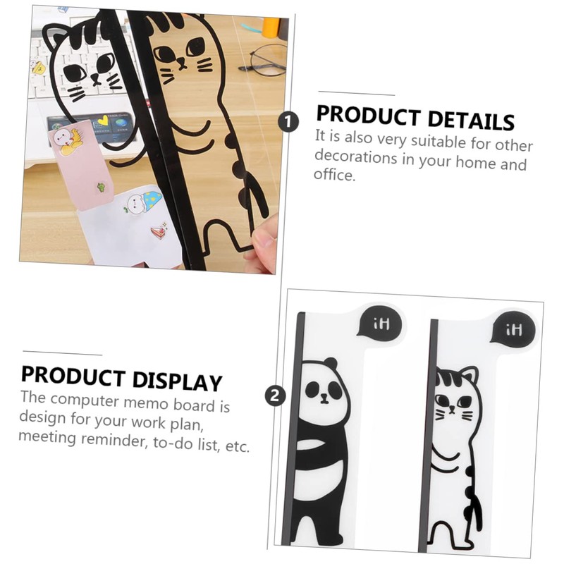 Toyvian Monitor Sticky Note Board Acrylic Monitor Memo Board Cute
