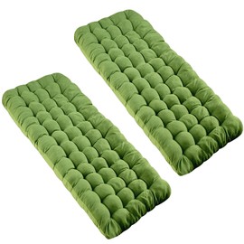 ZONETECH Camping Cot Pads Mattress - Premium Quality Outdoor Comfortable Thicker Cotton Sleeping Cot Lightweight Waterproof Bottom Pad Mattress for Adult, Kid (Green, 2-Pack)